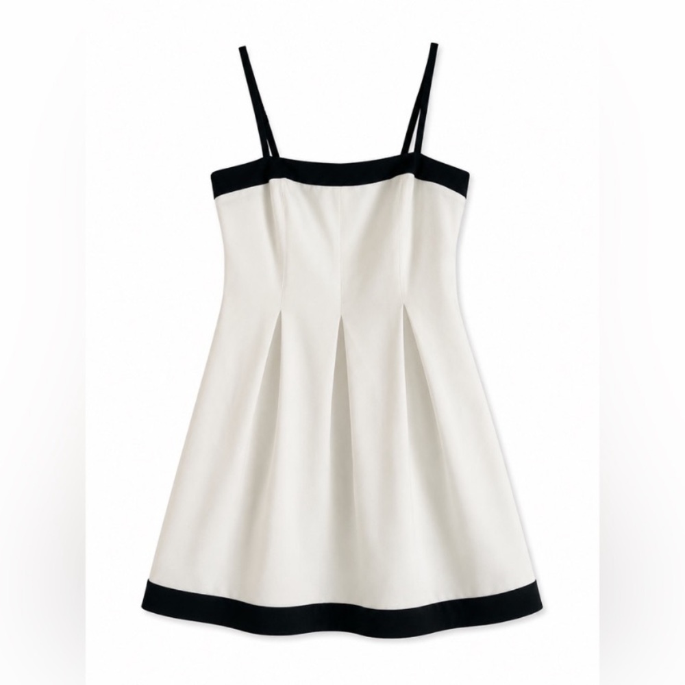 WAYF Black & White Contrast Trim Mini Dress Lined
A-Line Cocktail Party Sz S